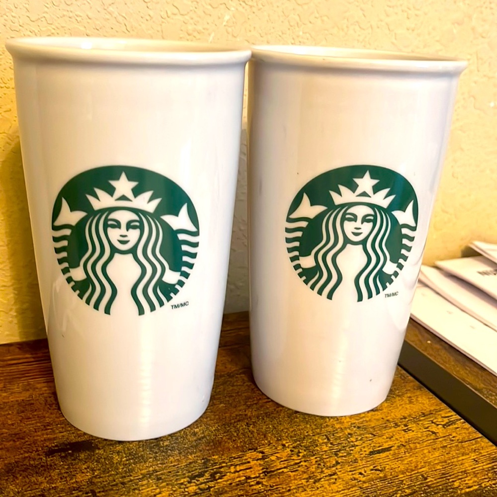 Starbucks ceramic glasses 12 oz.